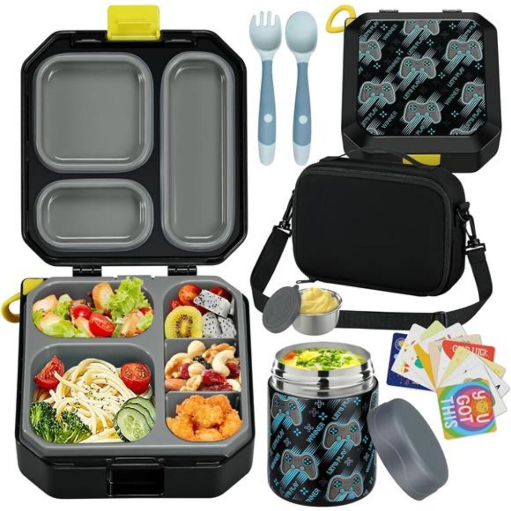 Bento Lunch Box for Kids with 12oz Soup Thermo Leak-Proof Lunch Food Container